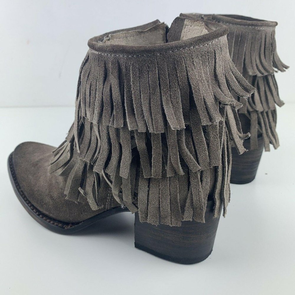 Freebird Belle Boots 7 Taupe Brown Leather Suede - Picture 3 of 12